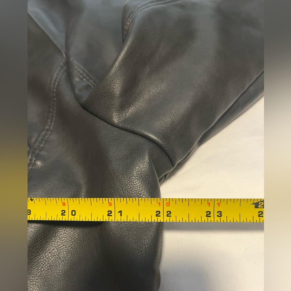 NWT TAGDOO Plus Women’s Faux Leather Dark Grey LS Zipper Moto Jacket XXL - Picture 13 of 16